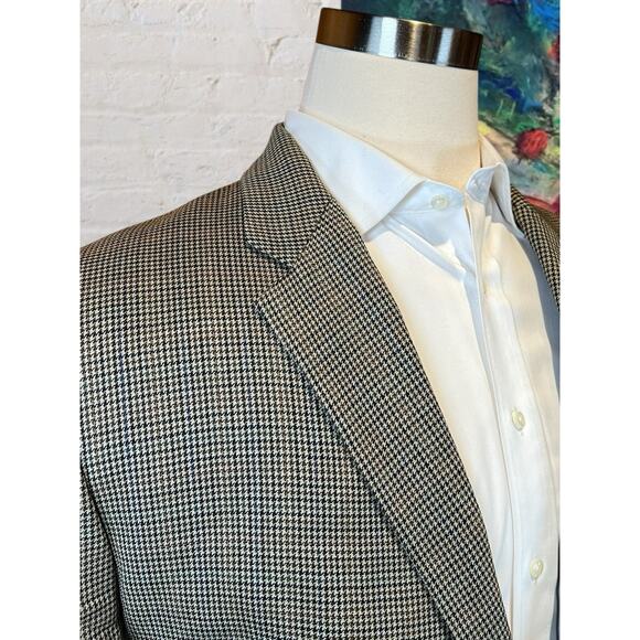 Ralph Lauren LRL Mens 52R Brown Houndstooth Casual Blazer Sport Coat - Picture 3 of 15